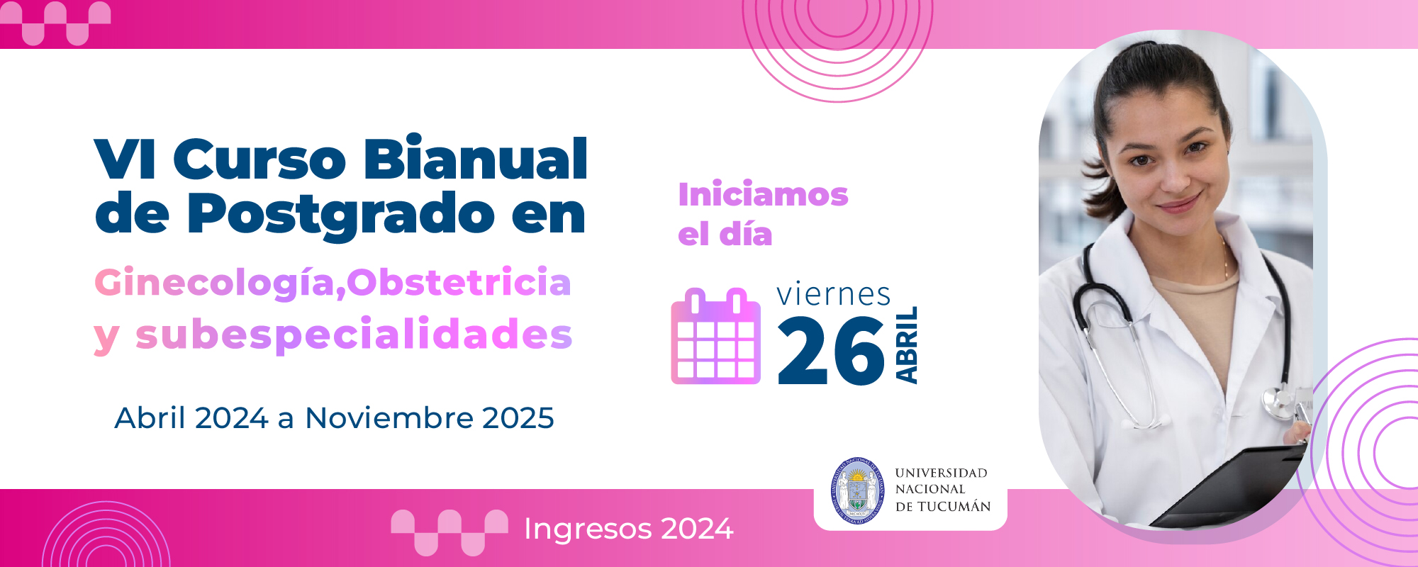 Banner principal del 6° Curso Bianual de Posgrado 2024